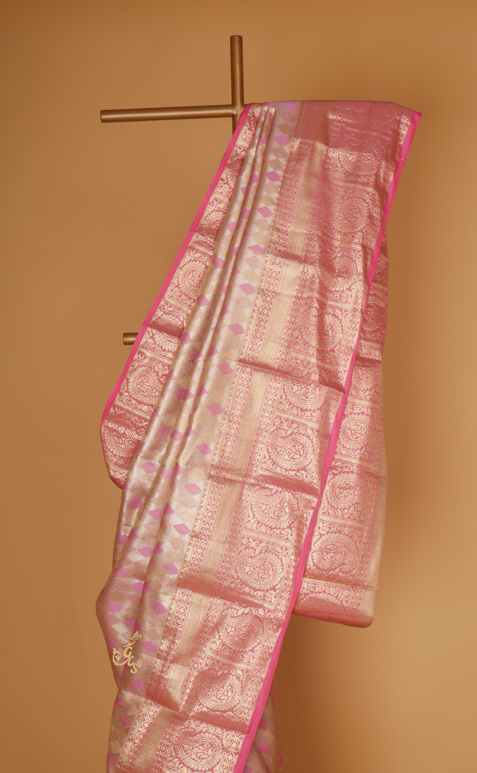 Pastle Pink Tissue Kanjivaram In Vegan Silk