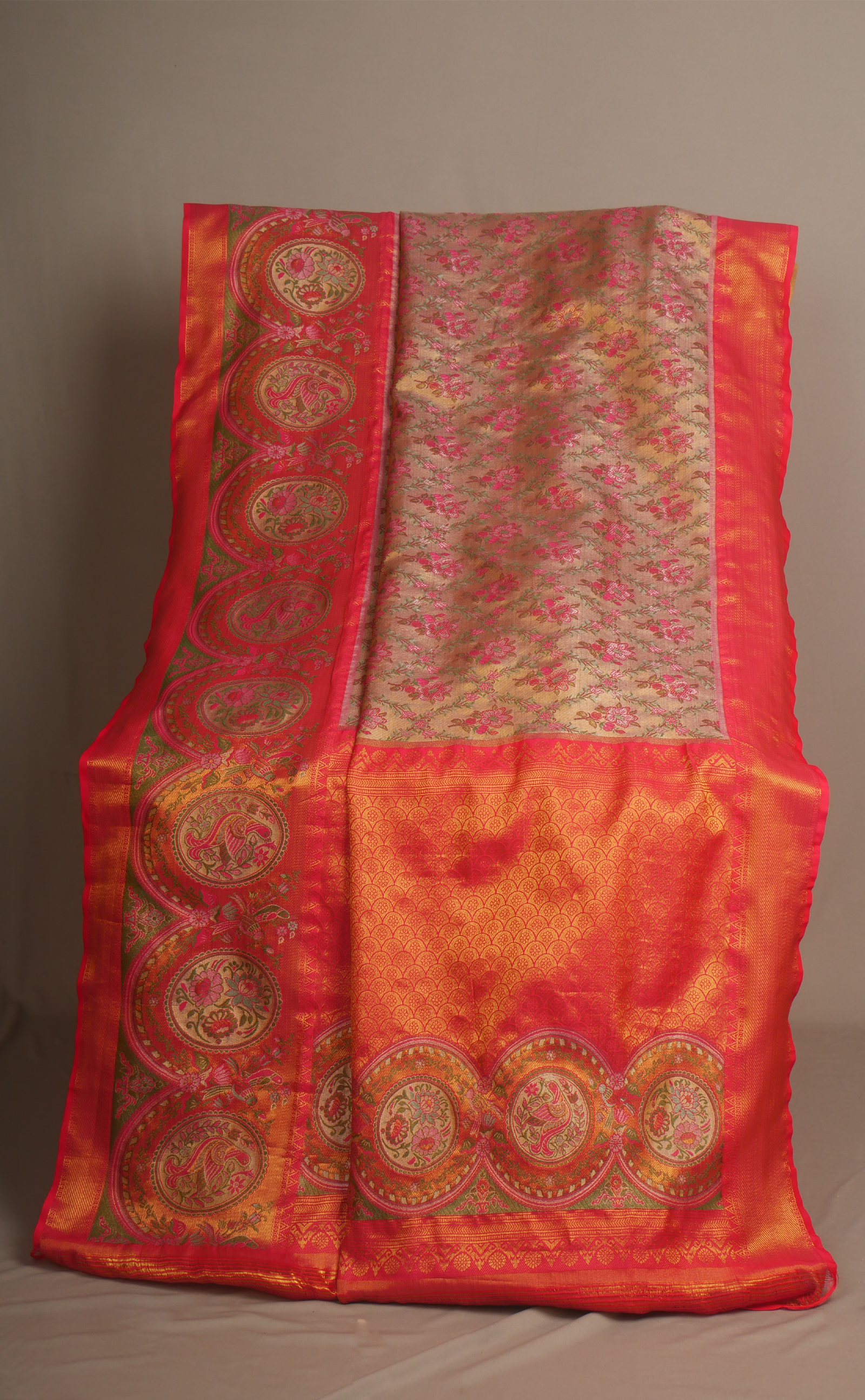 VEGAN TISSUE BROCADE KANJIVARAM WITH SELF BORDER