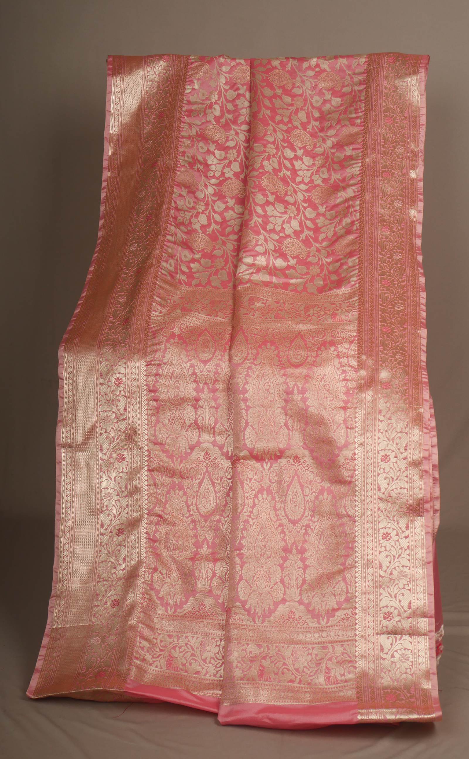 PASTEL PINK VEGAN BROCADE SILK KANJIVARAM