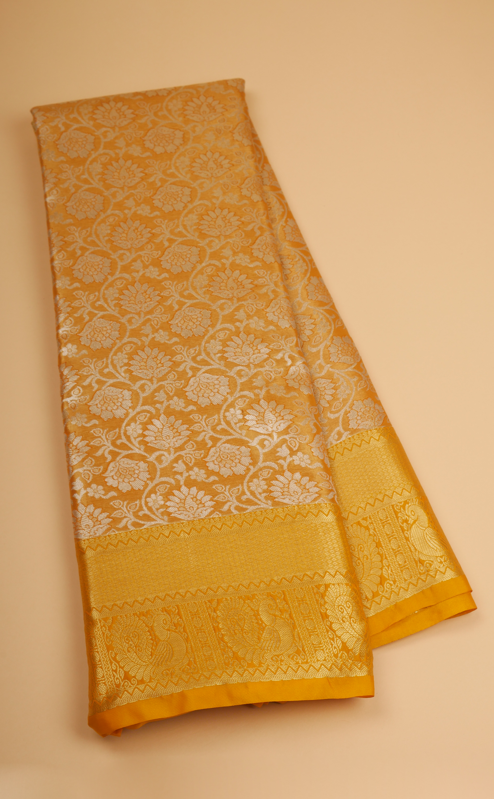 MUSTARD VEGAN TISSUE BROCADE KANJIVARAM