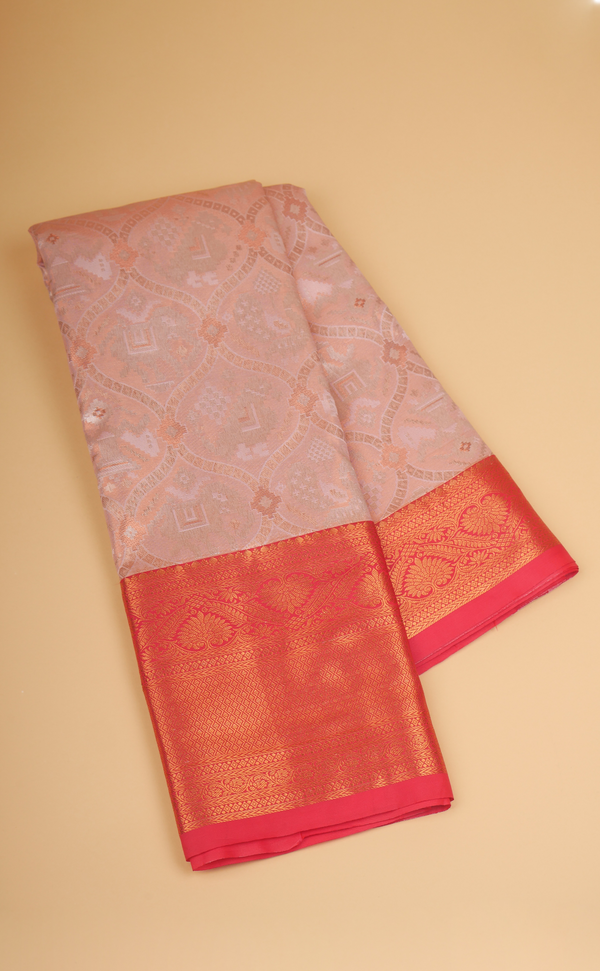 VEGAN TISSUE BROCADE KANJIVARAM WITH CONTRAST BORDER