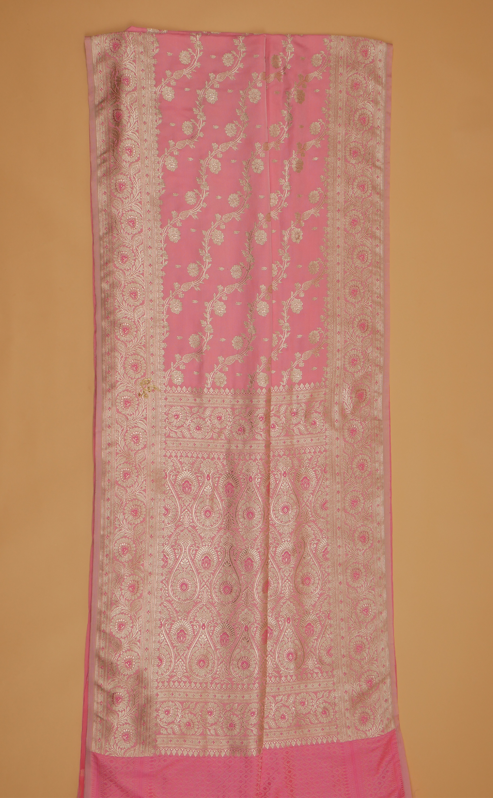 PASTLE PINK VEGAN SATIN BANARASI