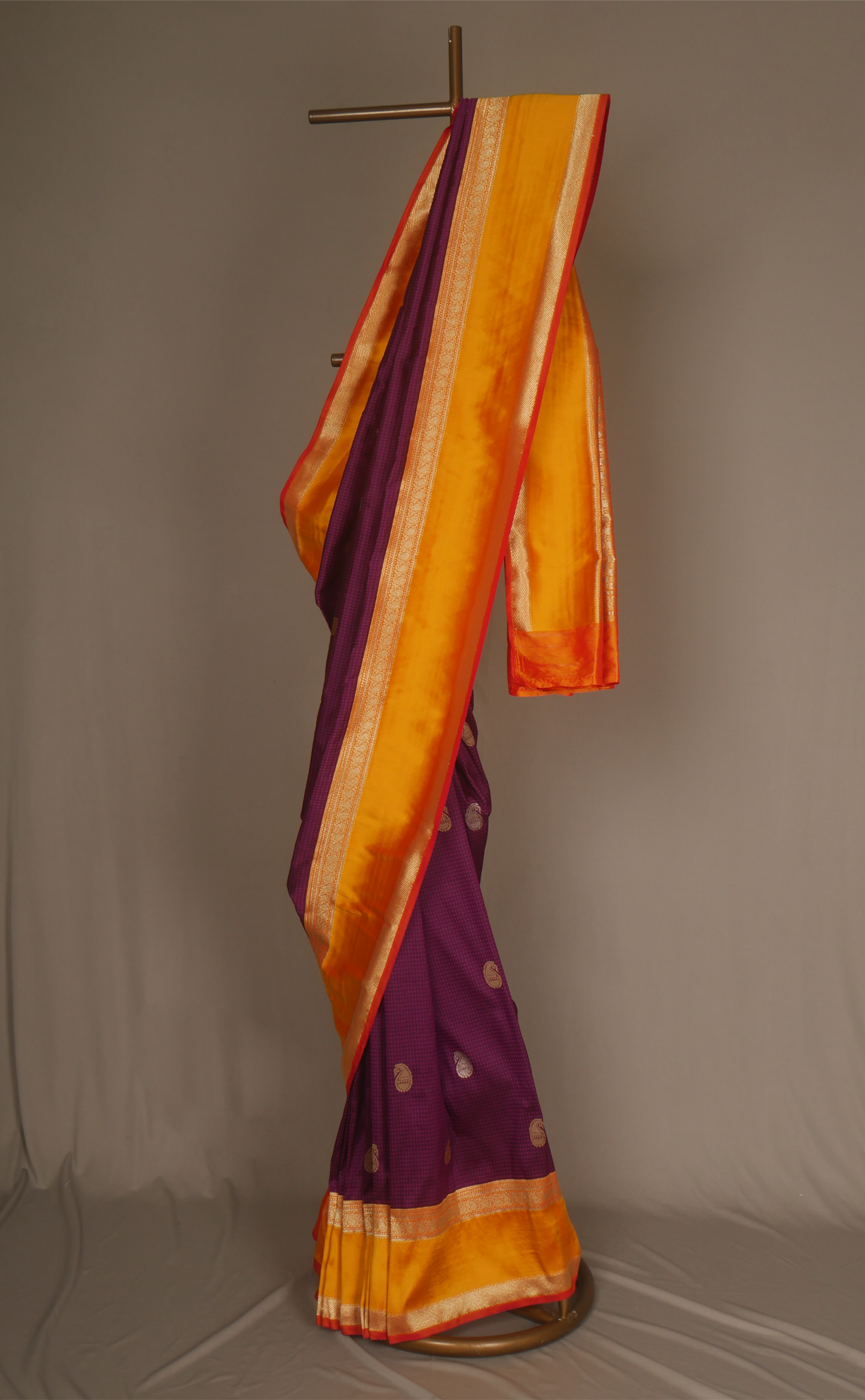 MAGENTA VEGAN SILK KANJIVARAM WITH CONTRAST BORDER