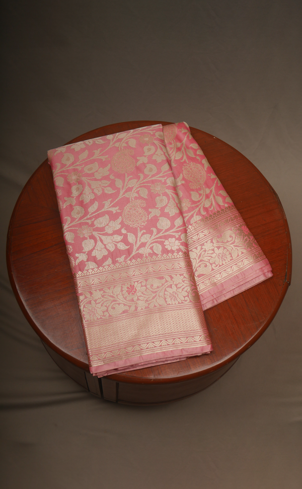 PASTEL PINK VEGAN BROCADE SILK KANJIVARAM