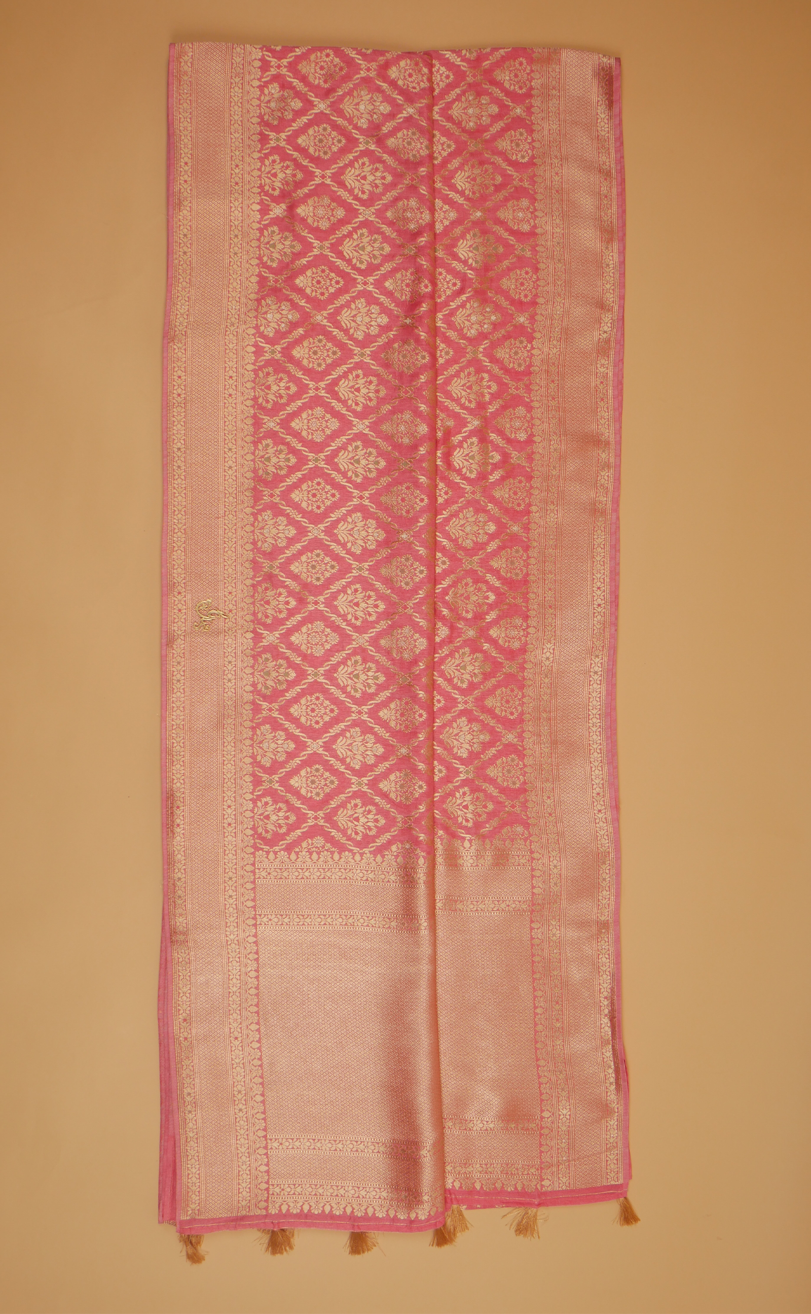 PEACH VEGAN MUGA SILK BANARASI