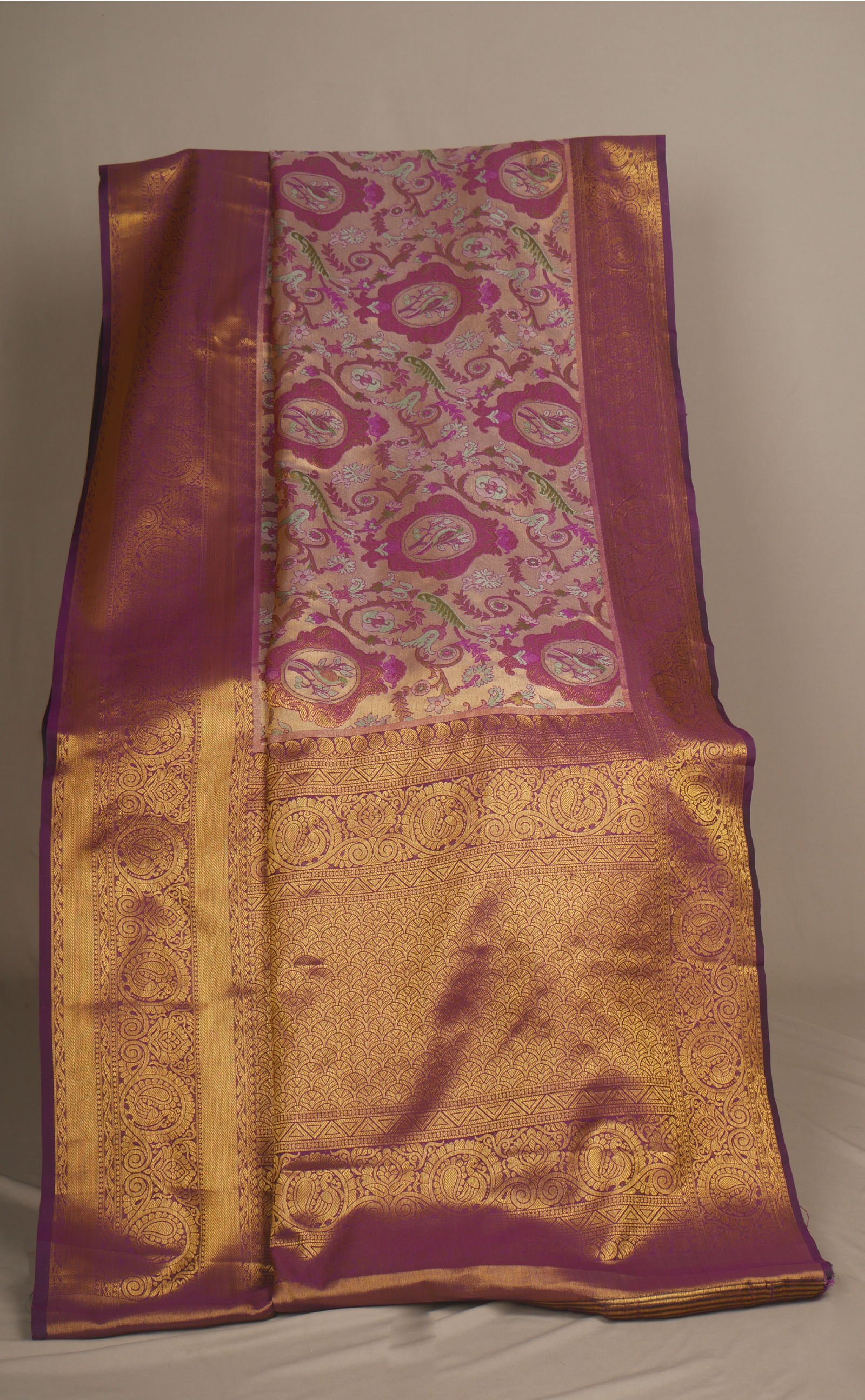 VEGAN TISSUE BROCADE KANJIVARAM WITH SELF BORDER