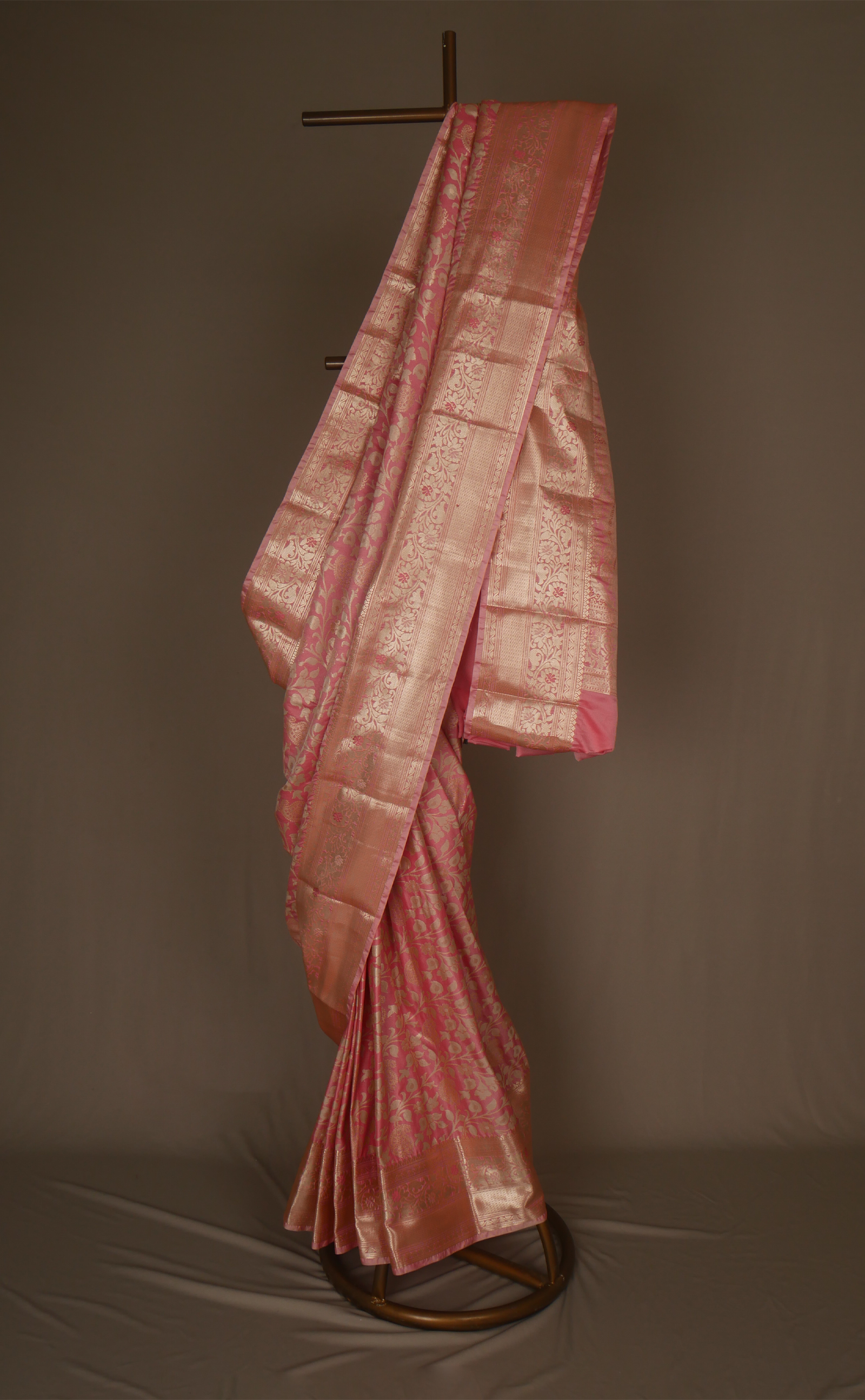 PASTEL PINK VEGAN BROCADE SILK KANJIVARAM