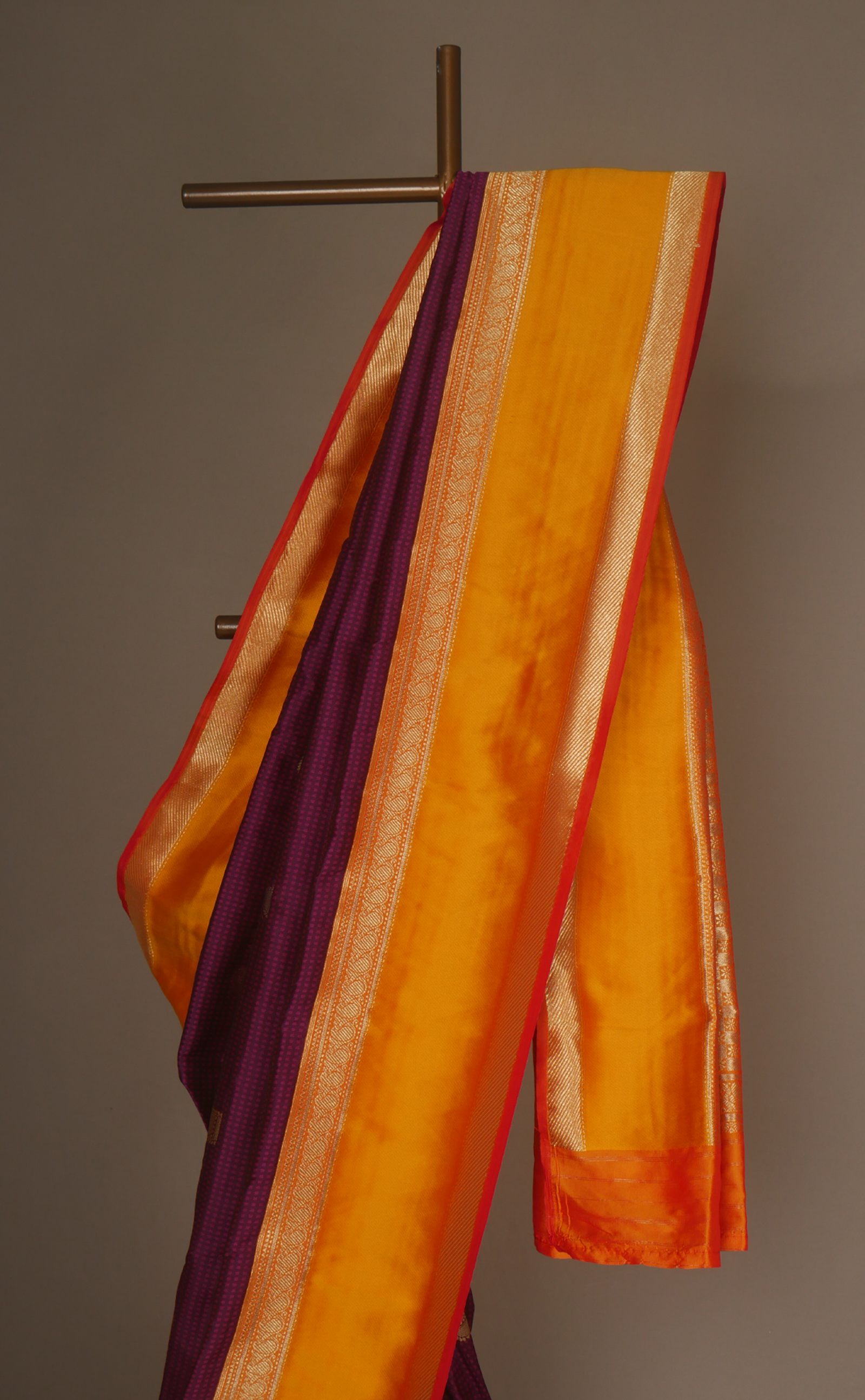 MAGENTA VEGAN SILK KANJIVARAM WITH CONTRAST BORDER