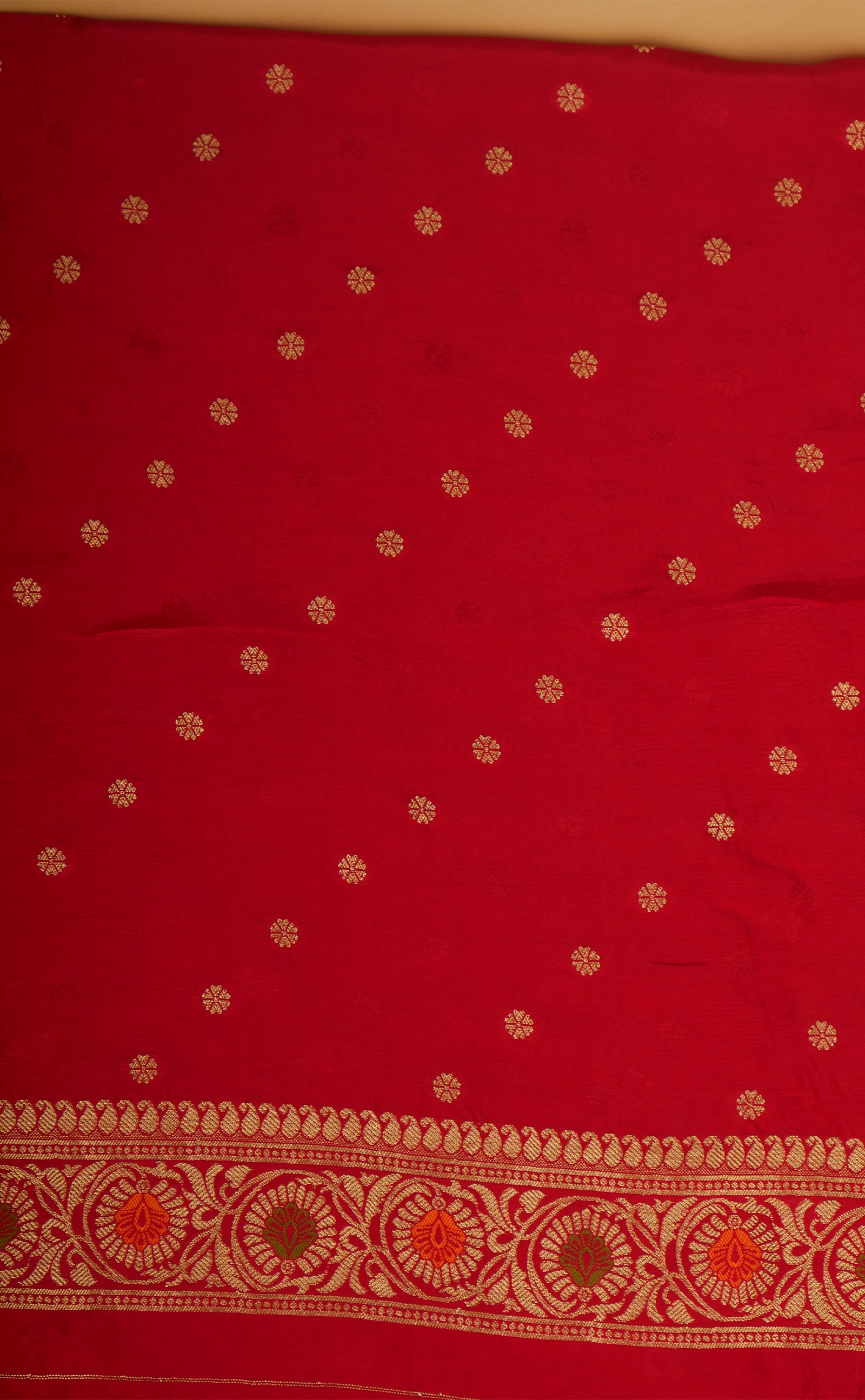 RED VEGAN MUGA SILK BANARASI