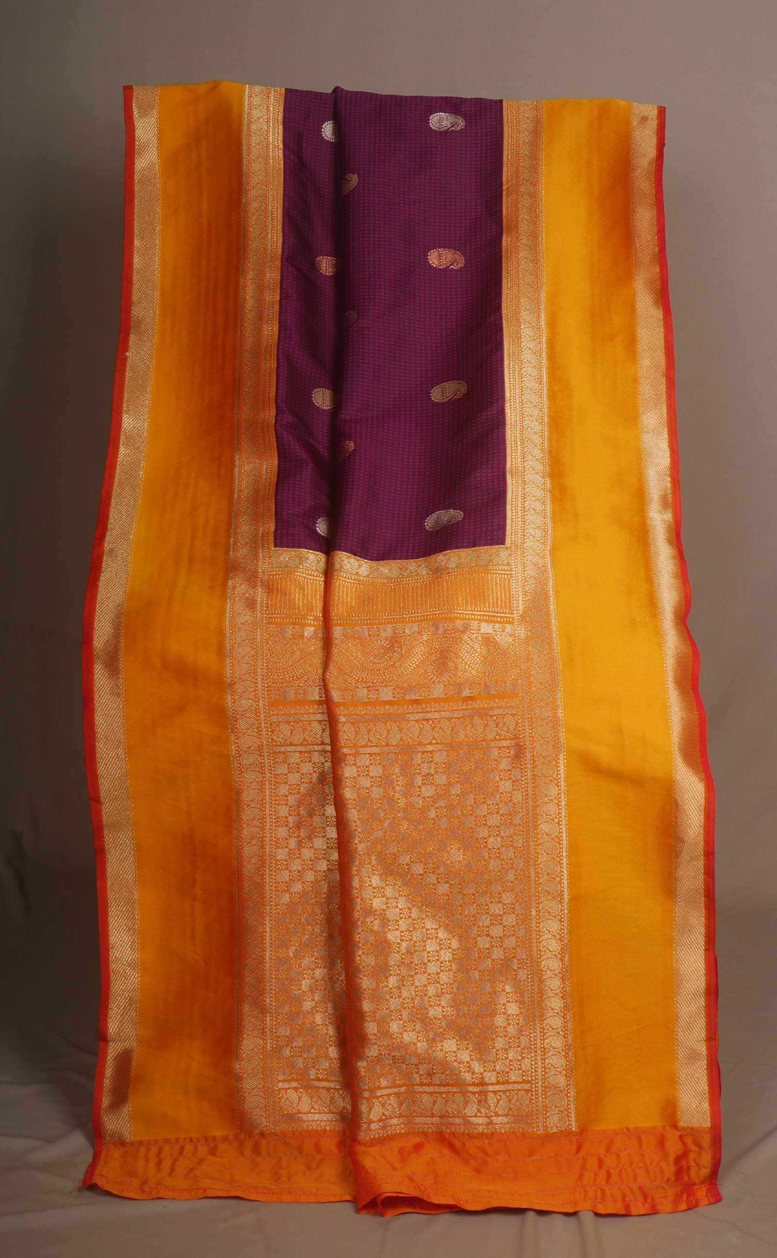 MAGENTA VEGAN SILK KANJIVARAM WITH CONTRAST BORDER