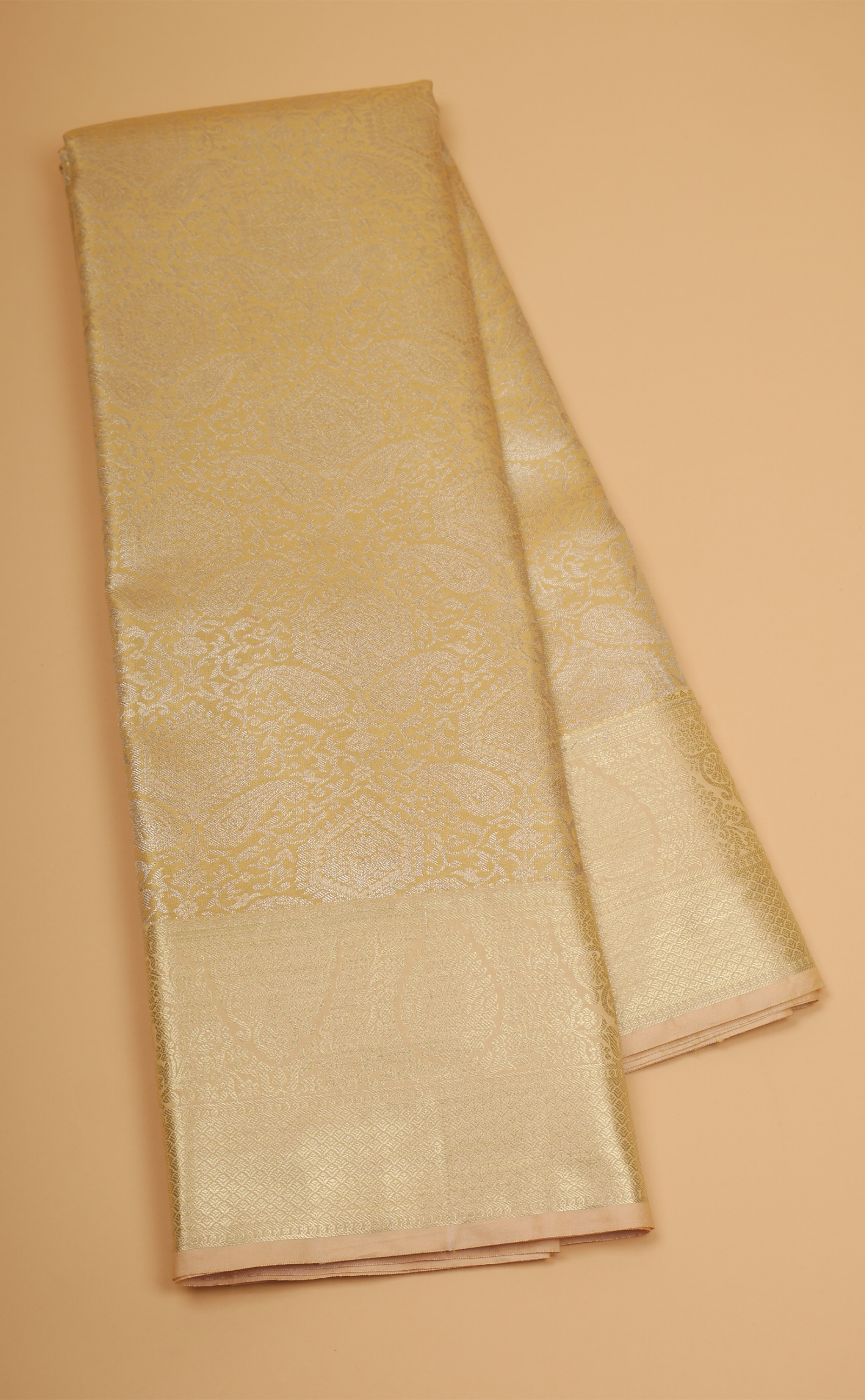 GOLD VEGAN TISSUE BROCADE KANJIVARAM