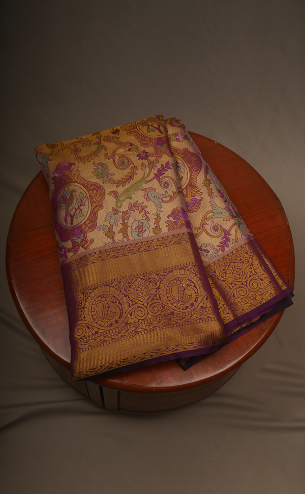 VEGAN TISSUE BROCADE KANJIVARAM WITH SELF BORDER