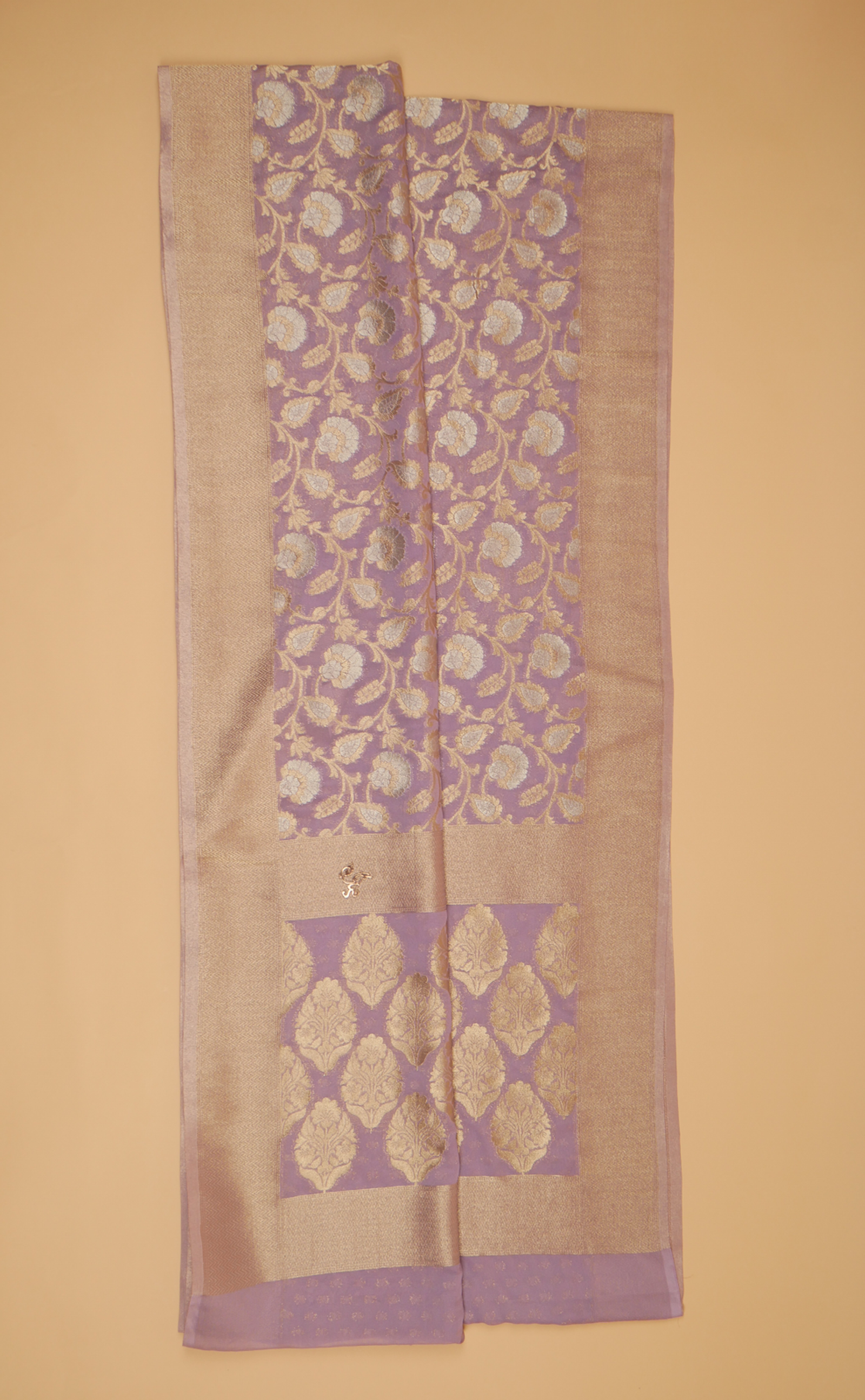 LAVENDER KHADDI VEGAN GEORGETTE BANARASI