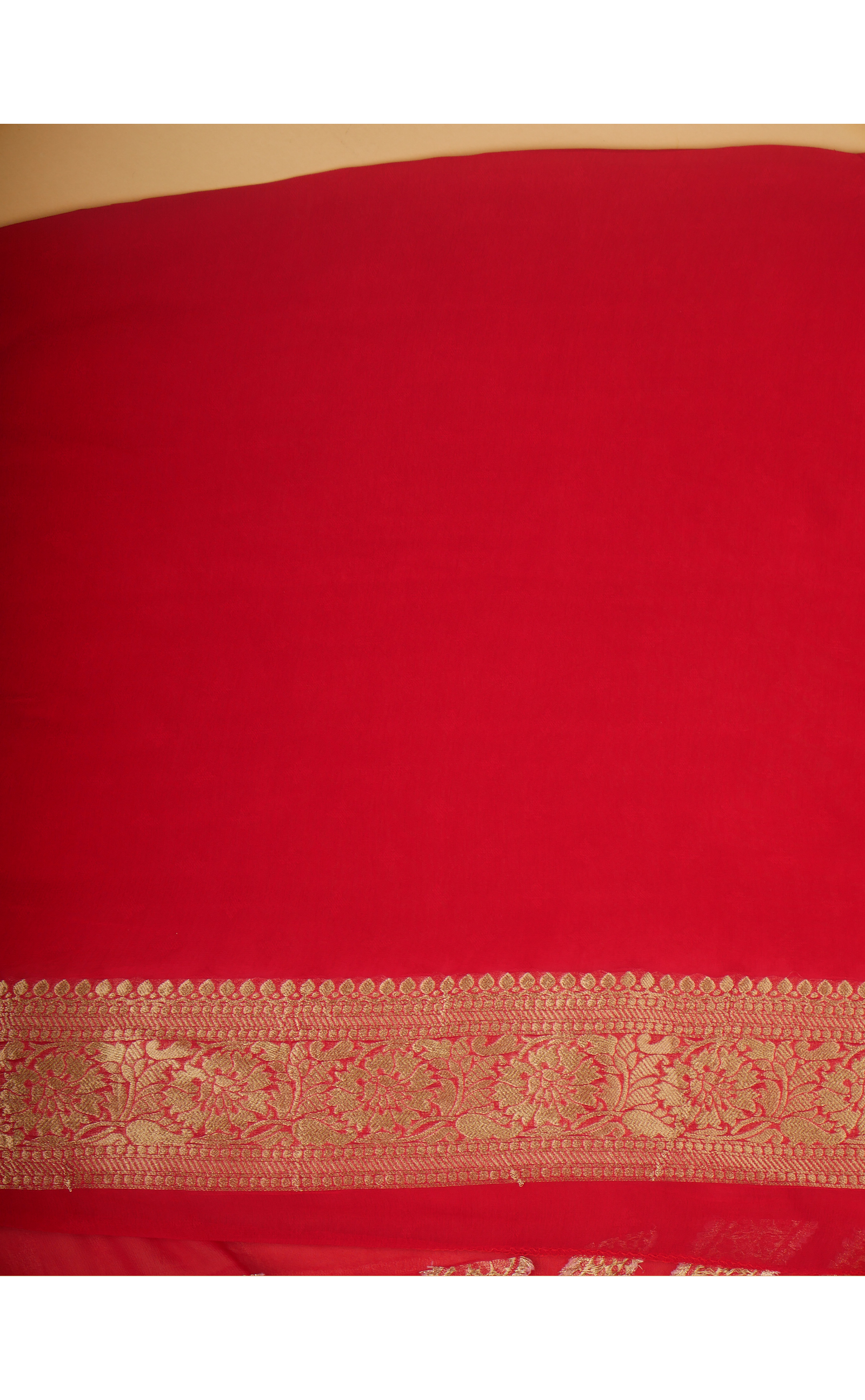 RED KHADDI VEGAN GEORGETTE BANARASI